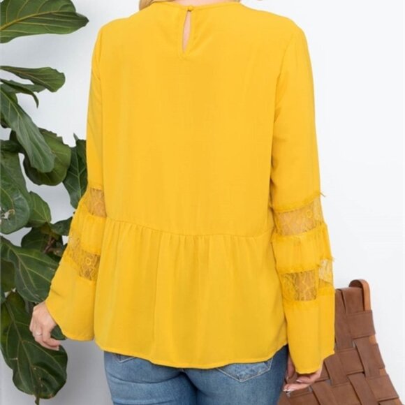 YELLOW Lace detailed Blouse - Picture 5 of 9